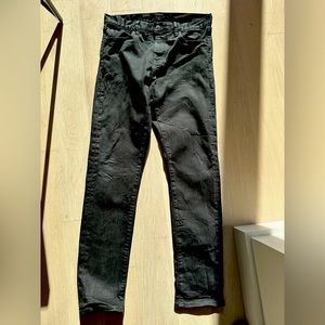 Uniqlo Black Selvedge Slim Fit Straight Jeans 30 x 32